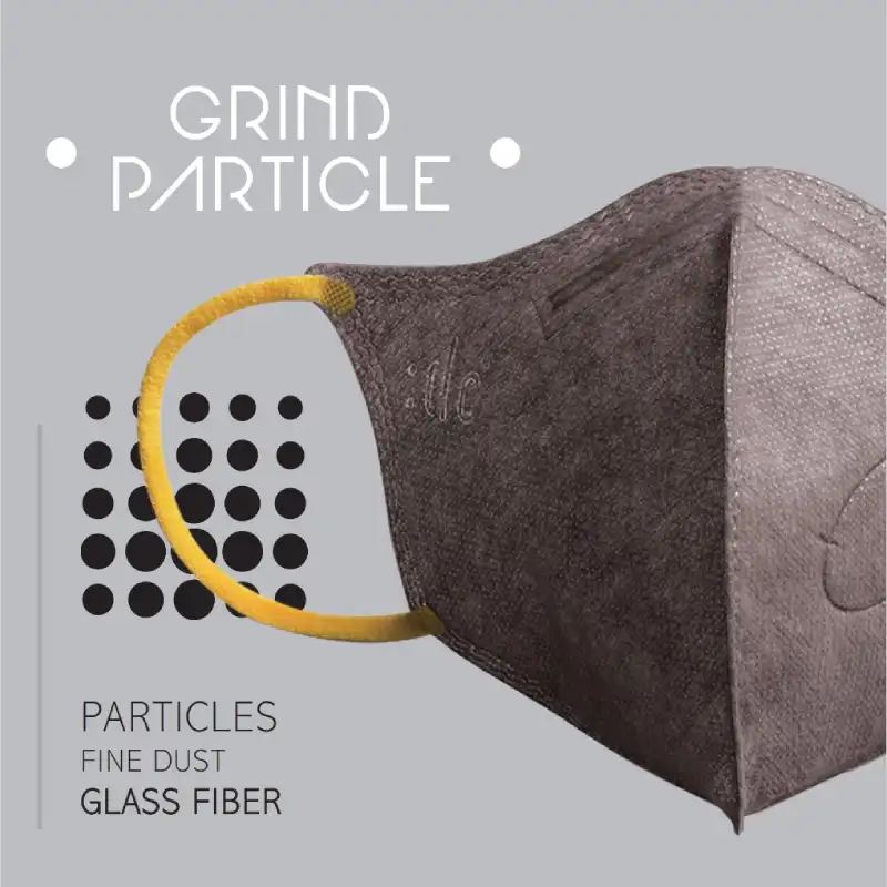 [Grinded Powder] :dc 3D Industrial Dust Mask 6pcs (Adult)